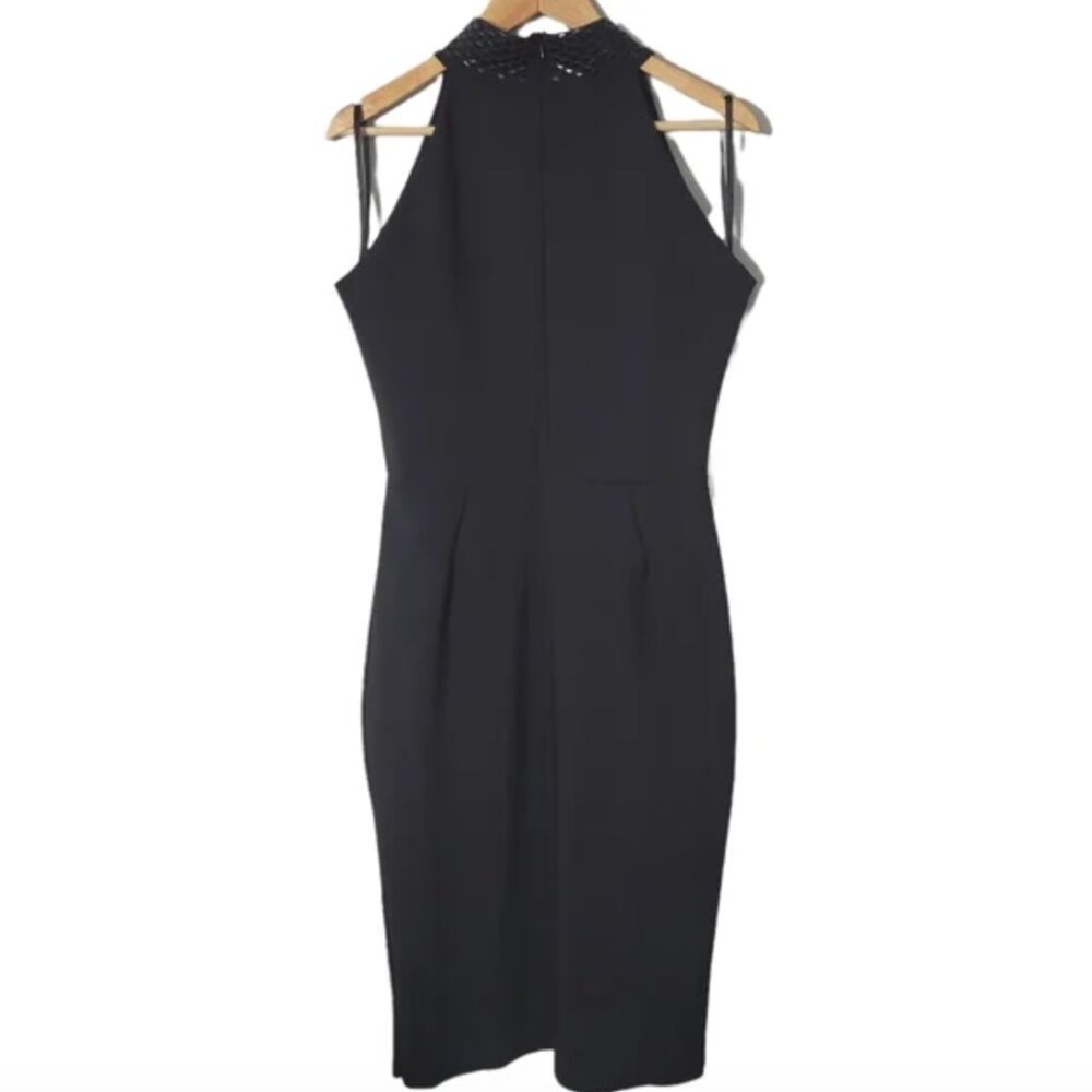 Chiara Boni Black Embellished Halter Neck Bodycon Midi Dress - Picture 2 of 7